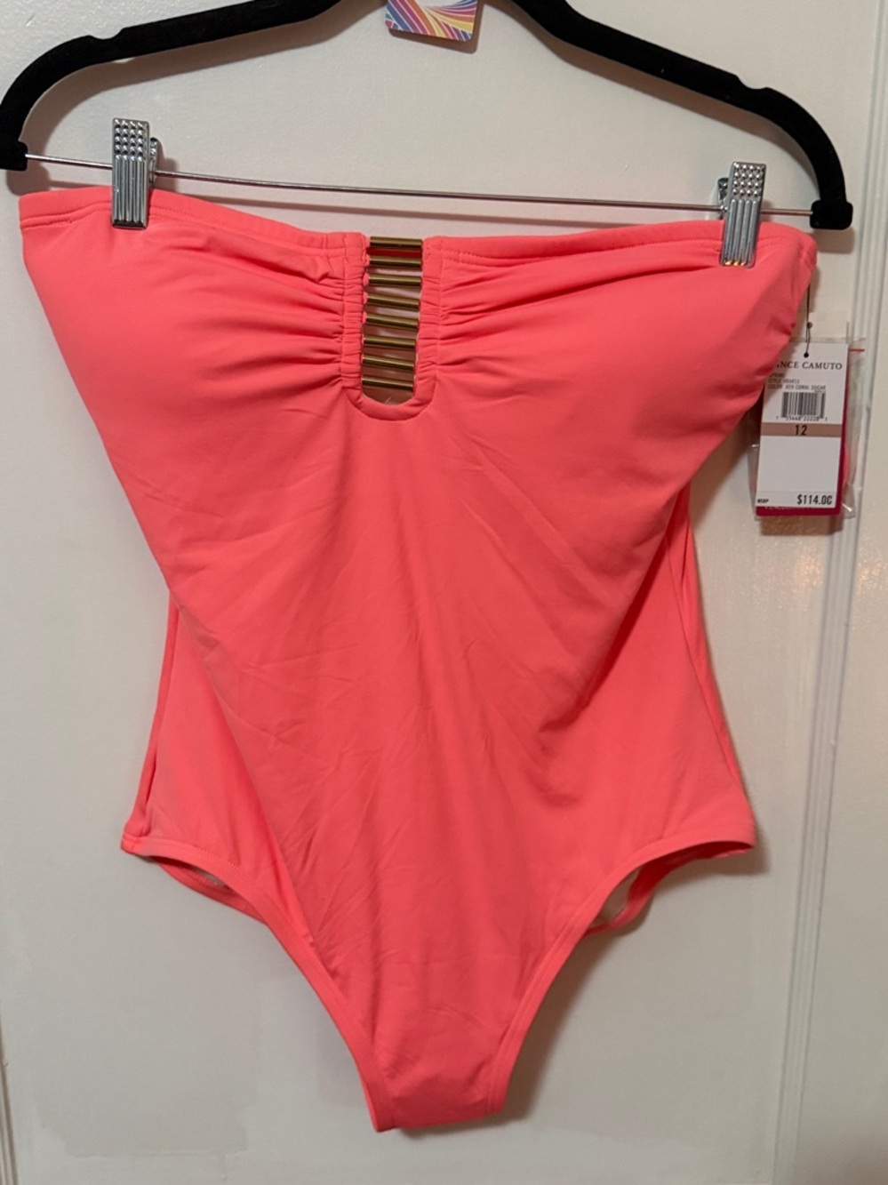 Vince Camuto Coral 🪸 One-Piece Swimsuit with Ladder Detail